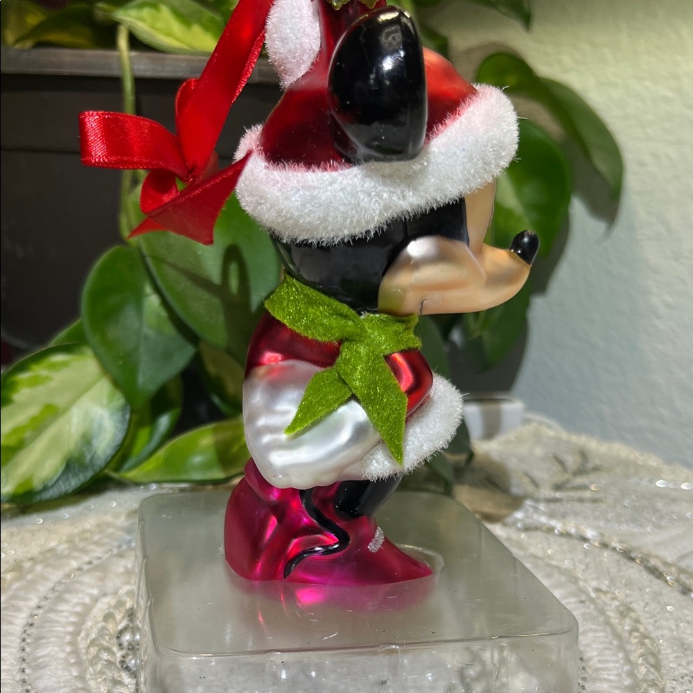 Disney Minnie Mouse Red and White Blown Glass Holiday Ornament - Picture 9 of 9